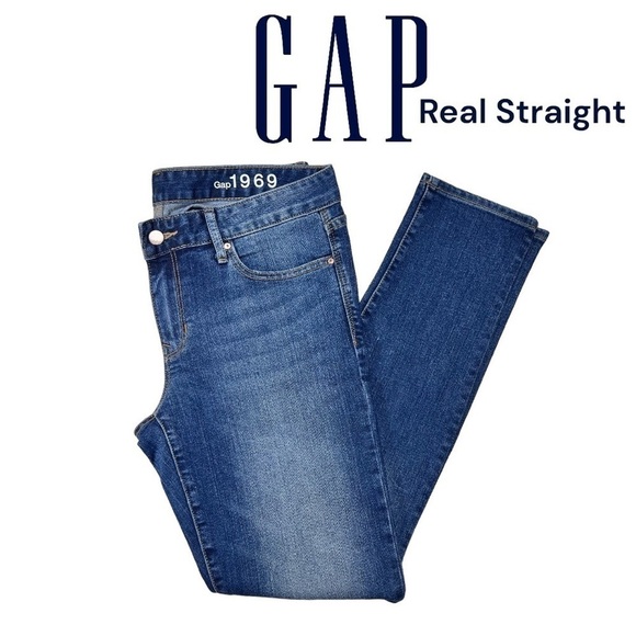 GAP (NWOT) Real Straight Jeans Size 28 - Picture 1 of 9